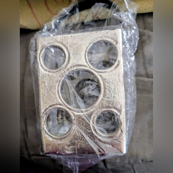 Handmade Aluminium Casted Silver Tea Light and Candle Holder - Hanging/Table Top - Picture 4 of 5